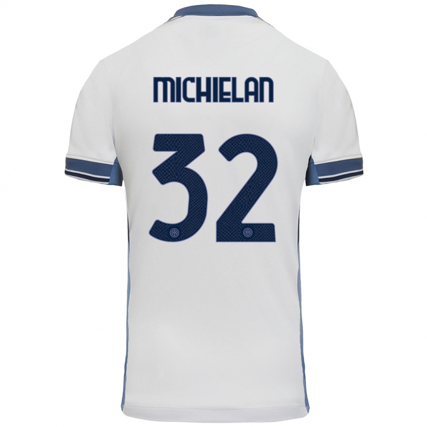 Homem Camisola Mattia Michielan #32 Cinzento Branco Alternativa 2024/25 Camisa Brasil