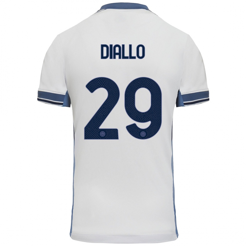 Homem Camisola Oumar Diallo #29 Cinzento Branco Alternativa 2024/25 Camisa Brasil