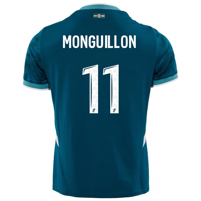 Homem Camisola Coralie Monguillon #11 Azul Turquesa Alternativa 2024/25 Camisa Brasil