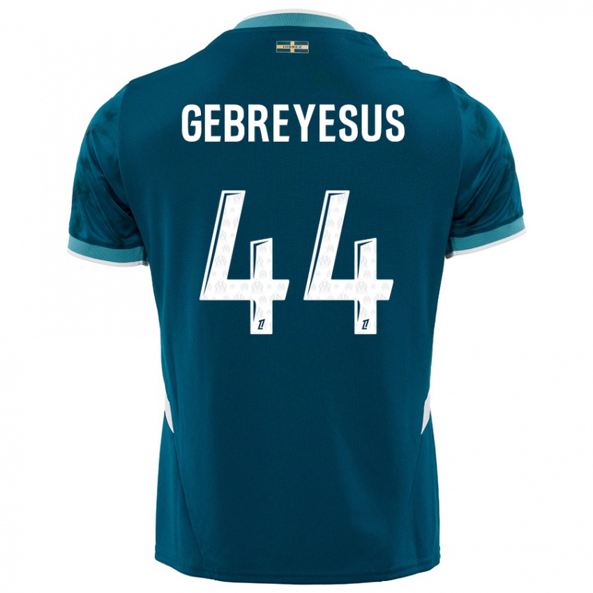 Homem Camisola Esey Gebreyesus #44 Azul Turquesa Alternativa 2024/25 Camisa Brasil