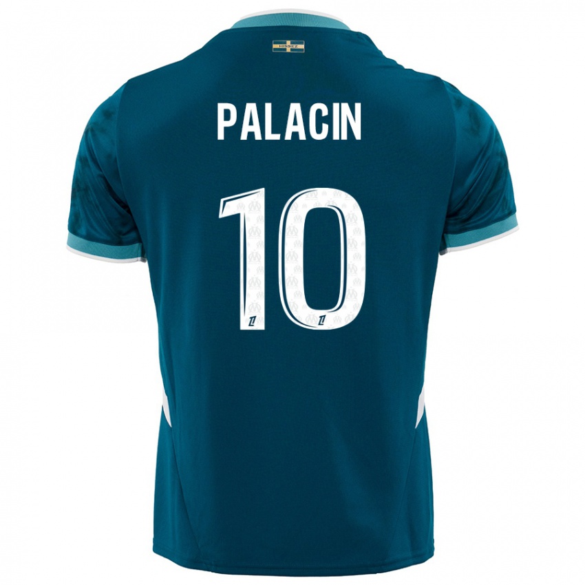 Homem Camisola Sara Palacin #10 Azul Turquesa Alternativa 2024/25 Camisa Brasil