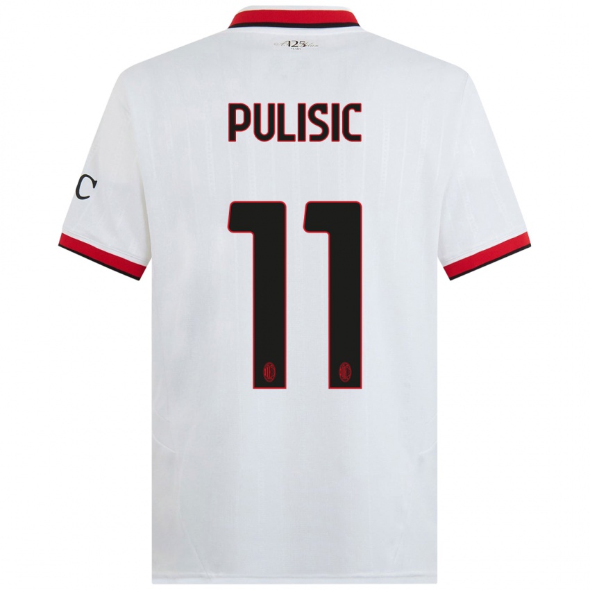 Homem Camisola Christian Pulisic #11 Branco Preto Vermelho Alternativa 2024/25 Camisa Brasil