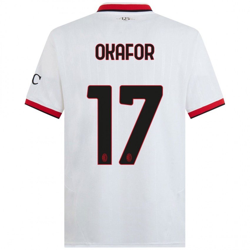 Homem Camisola Noah Okafor #17 Branco Preto Vermelho Alternativa 2024/25 Camisa Brasil