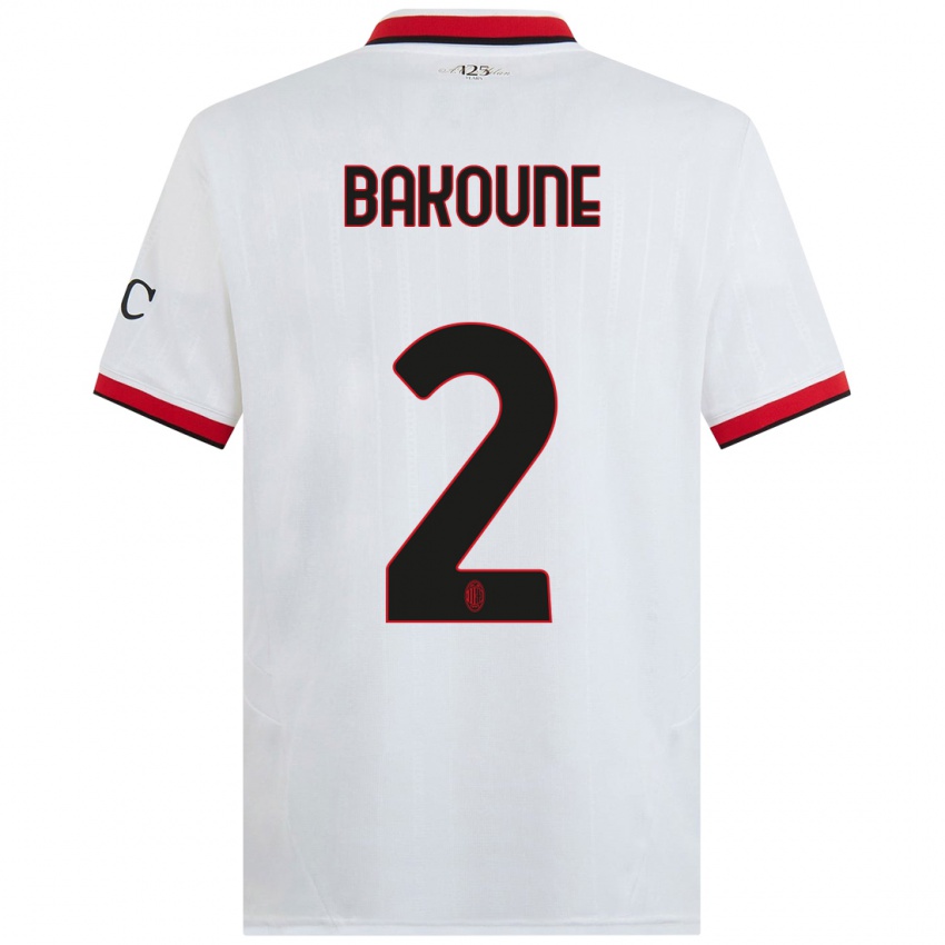 Homem Camisola Adam Bakoune #2 Branco Preto Vermelho Alternativa 2024/25 Camisa Brasil