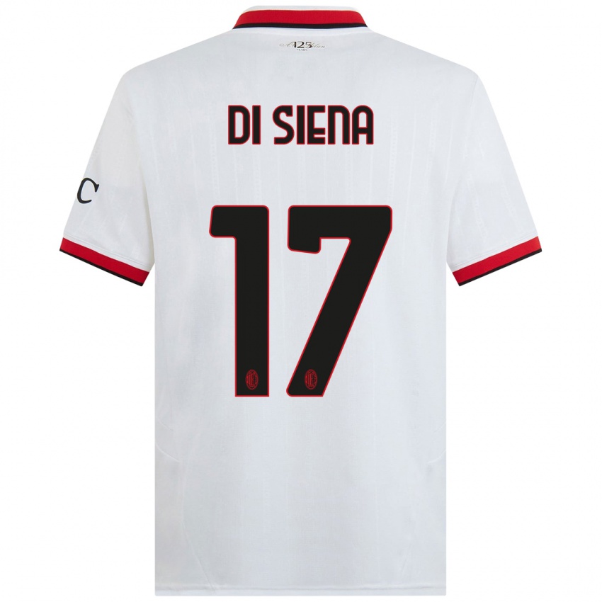 Homem Camisola Andrea Di Siena #17 Branco Preto Vermelho Alternativa 2024/25 Camisa Brasil