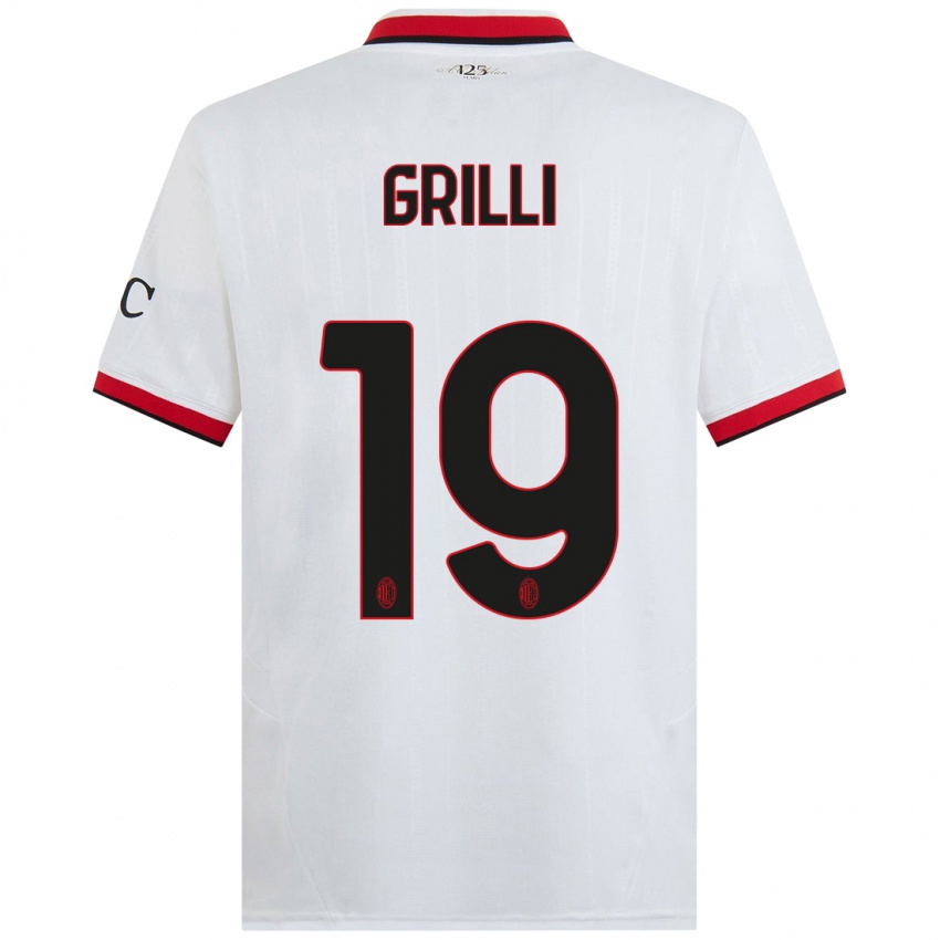 Homem Camisola Lorenzo Grilli #19 Branco Preto Vermelho Alternativa 2024/25 Camisa Brasil