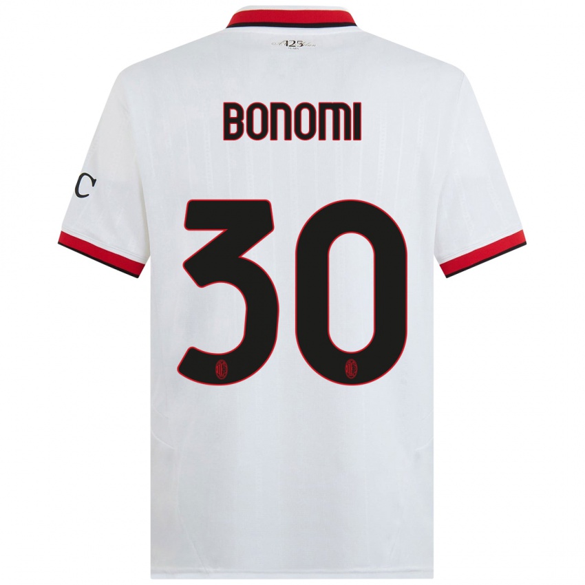 Homem Camisola Alessandro Bonomi #30 Branco Preto Vermelho Alternativa 2024/25 Camisa Brasil