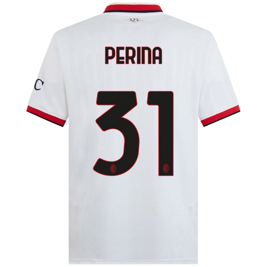 Homem Camisola Gioele Perina #31 Branco Preto Vermelho Alternativa 2024/25 Camisa Brasil