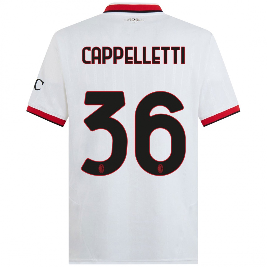 Homem Camisola Mattia Cappelletti #36 Branco Preto Vermelho Alternativa 2024/25 Camisa Brasil