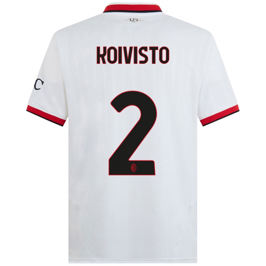 Homem Camisola Emma Koivisto #2 Branco Preto Vermelho Alternativa 2024/25 Camisa Brasil