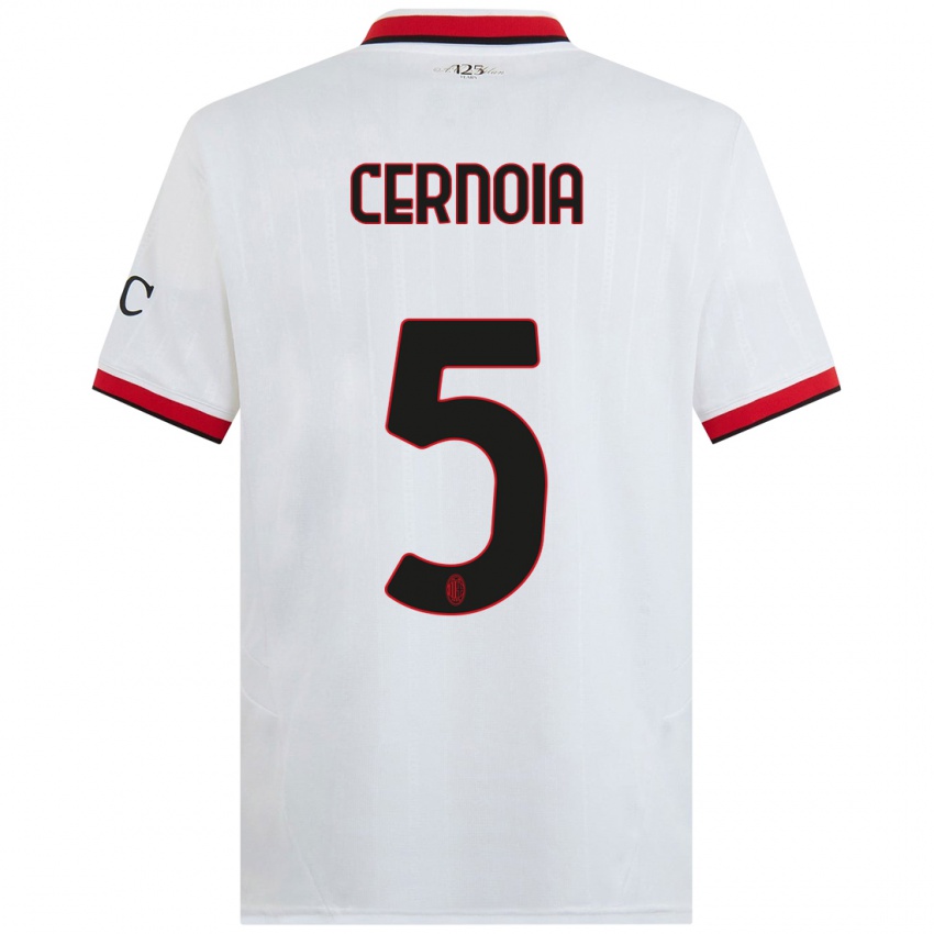 Homem Camisola Valentina Cernoia #5 Branco Preto Vermelho Alternativa 2024/25 Camisa Brasil