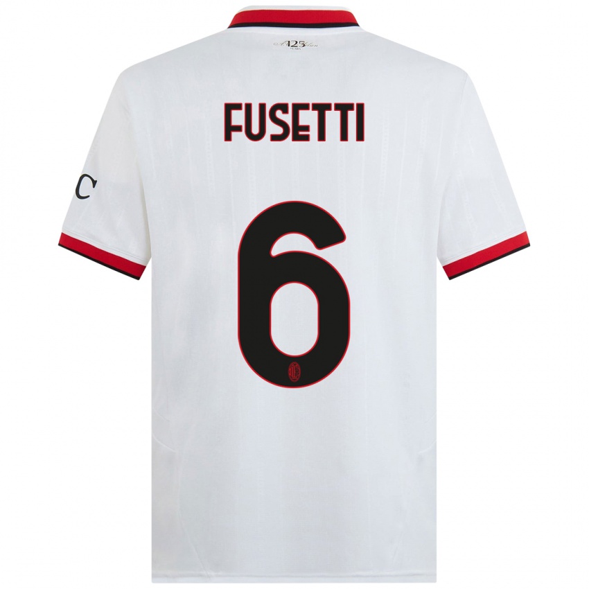 Homem Camisola Laura Fusetti #6 Branco Preto Vermelho Alternativa 2024/25 Camisa Brasil