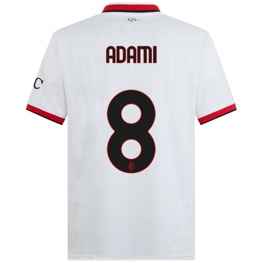 Homem Camisola Greta Adami #8 Branco Preto Vermelho Alternativa 2024/25 Camisa Brasil