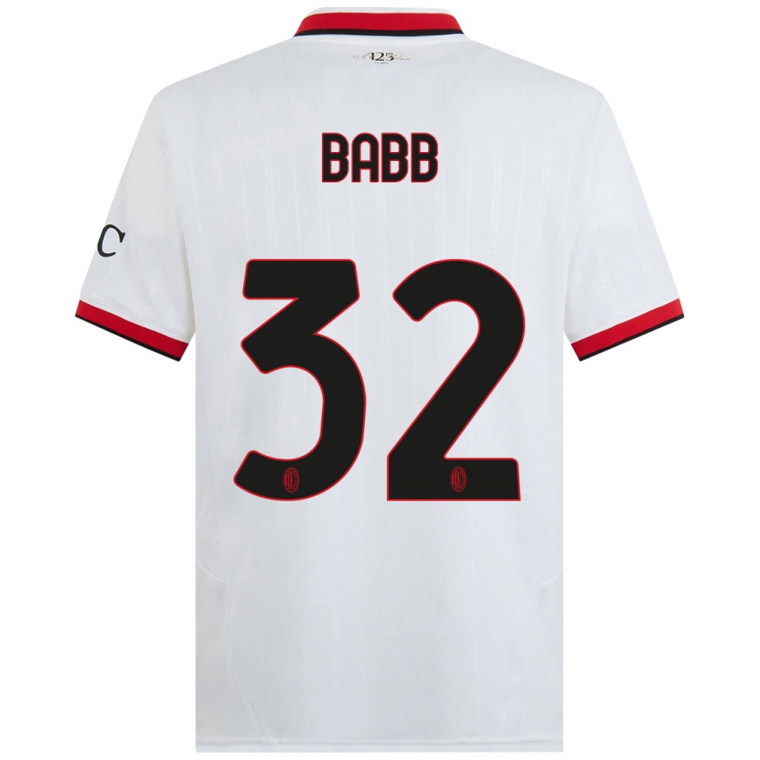 Homem Camisola Selena Delia Babb #32 Branco Preto Vermelho Alternativa 2024/25 Camisa Brasil