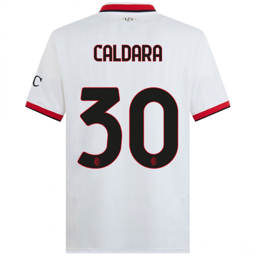 Homem Camisola Mattia Caldara #30 Branco Preto Vermelho Alternativa 2024/25 Camisa Brasil