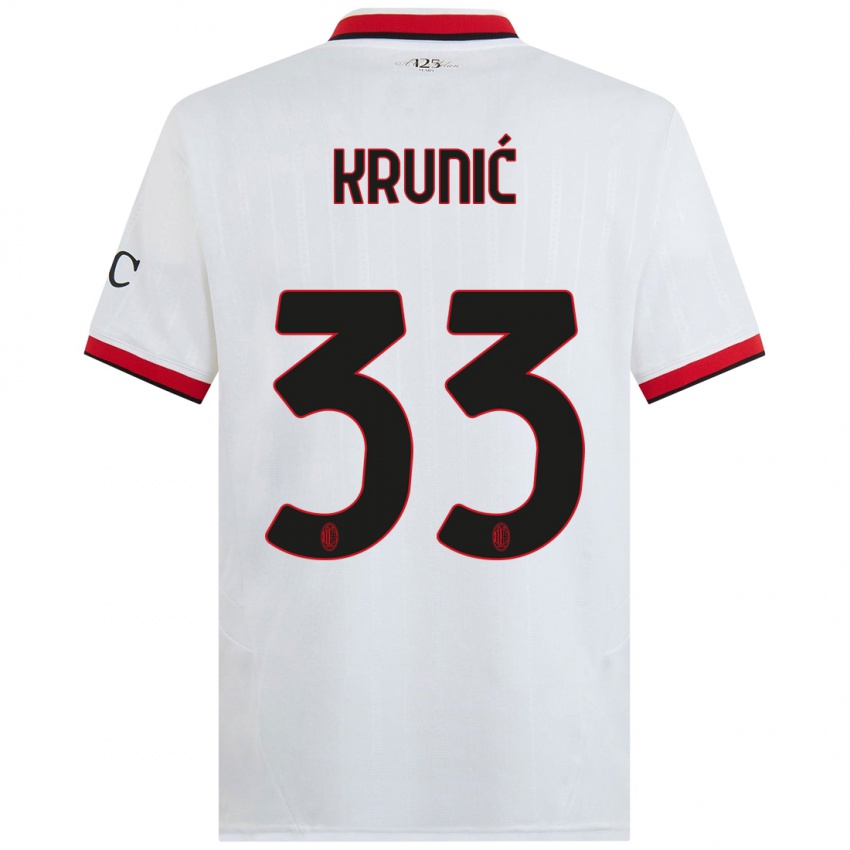 Homem Camisola Rade Krunic #33 Branco Preto Vermelho Alternativa 2024/25 Camisa Brasil