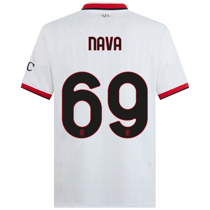 Homem Camisola Lapo Nava #69 Branco Preto Vermelho Alternativa 2024/25 Camisa Brasil