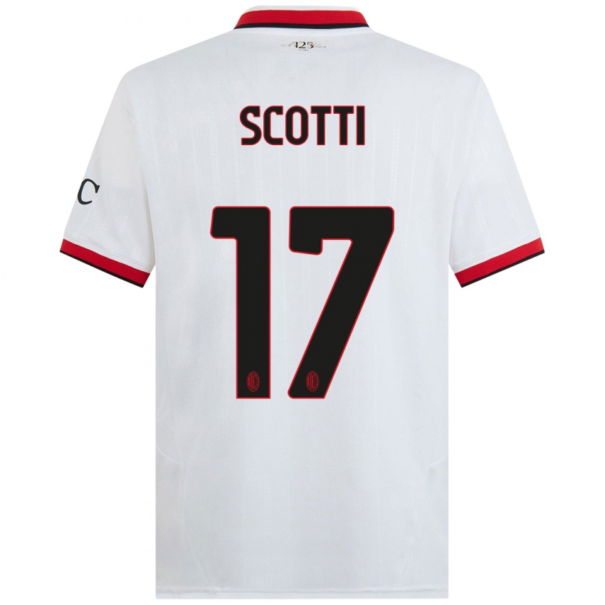 Homem Camisola Filippo Scotti #17 Branco Preto Vermelho Alternativa 2024/25 Camisa Brasil