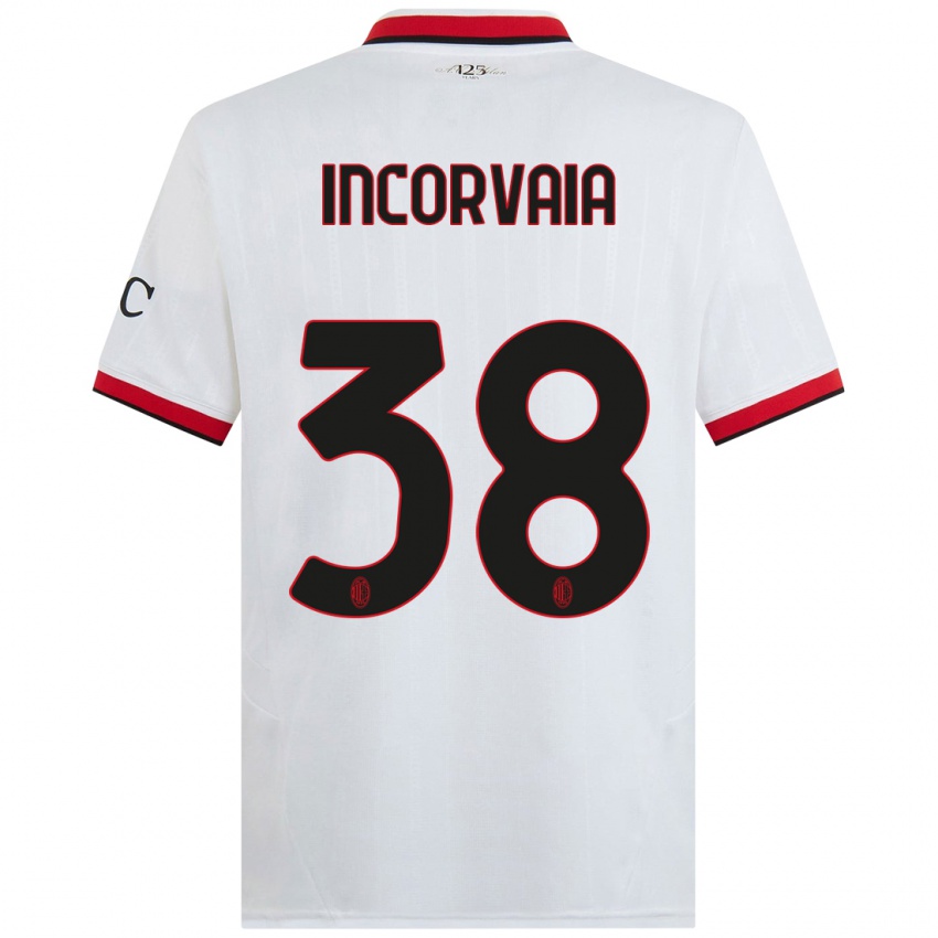 Homem Camisola Giovanni Incorvaia #38 Branco Preto Vermelho Alternativa 2024/25 Camisa Brasil