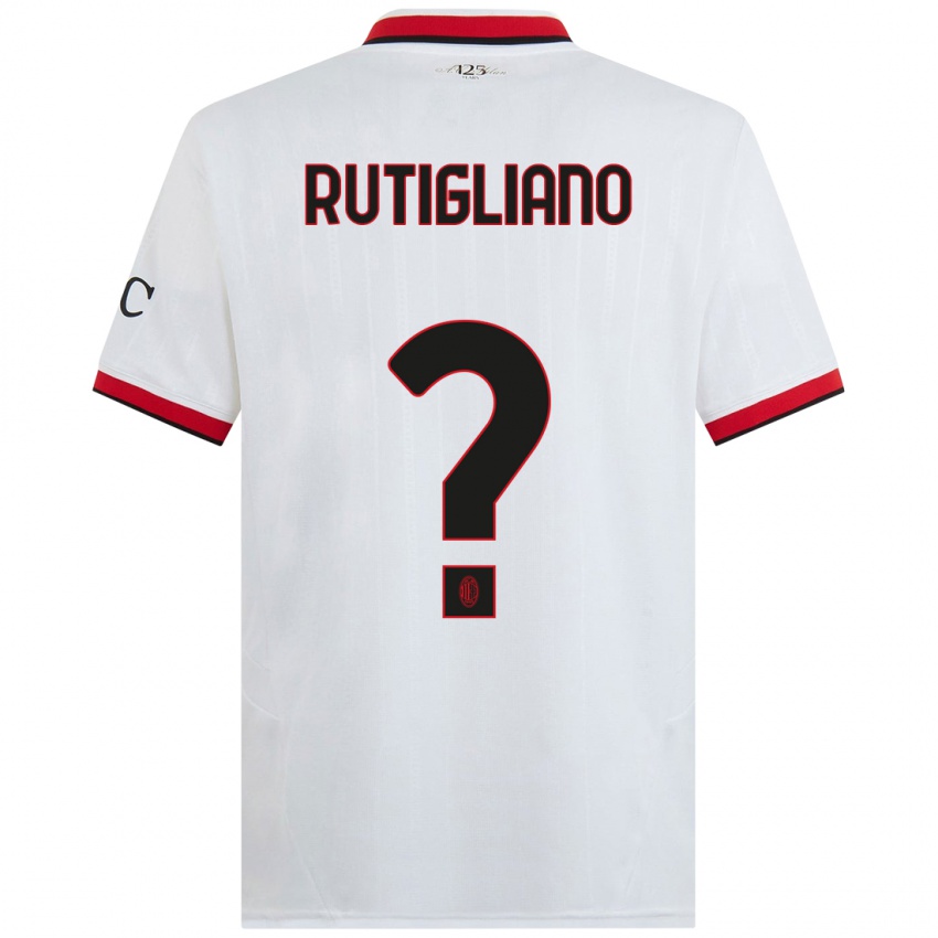 Homem Camisola Samuele Rutigliano #0 Branco Preto Vermelho Alternativa 2024/25 Camisa Brasil