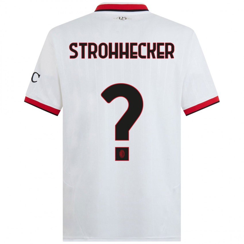 Homem Camisola Riccardo Strohhecker #0 Branco Preto Vermelho Alternativa 2024/25 Camisa Brasil