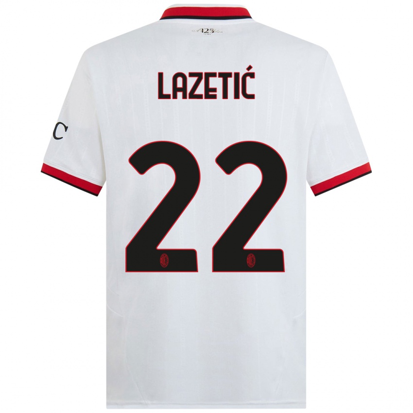 Homem Camisola Marko Lazetic #22 Branco Preto Vermelho Alternativa 2024/25 Camisa Brasil