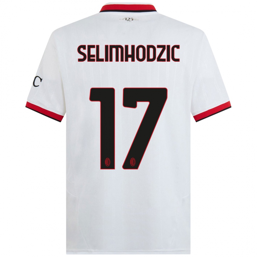 Homem Camisola Noa Selimhodzic #17 Branco Preto Vermelho Alternativa 2024/25 Camisa Brasil