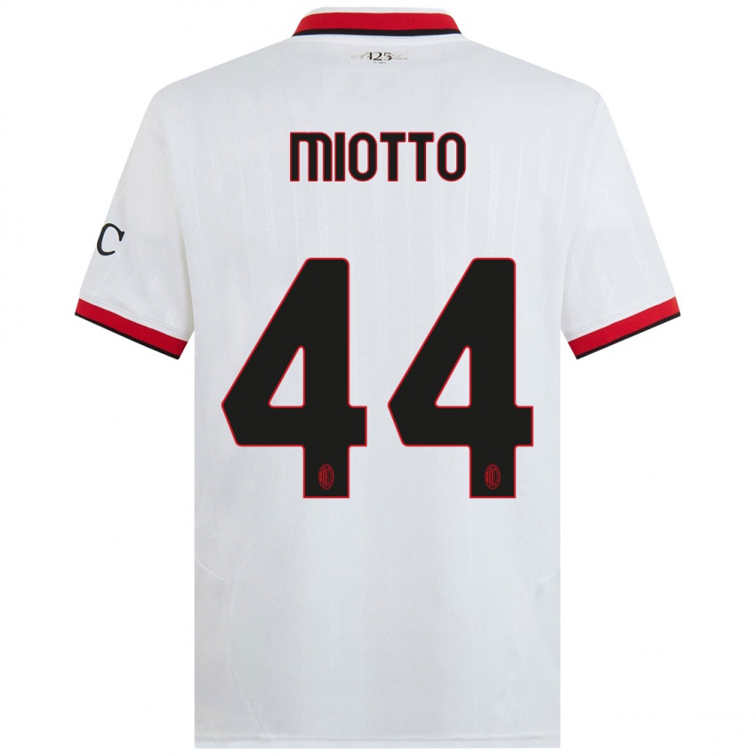 Homem Camisola Giorgia Miotto #44 Branco Preto Vermelho Alternativa 2024/25 Camisa Brasil