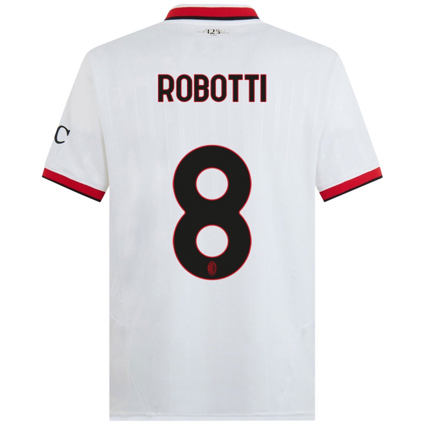 Homem Camisola Giovanni Robotti #8 Branco Preto Vermelho Alternativa 2024/25 Camisa Brasil