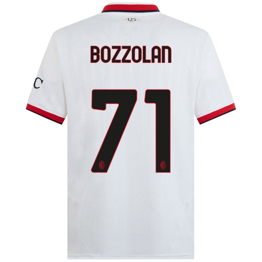 Homem Camisola Andrea Bozzolan #71 Branco Preto Vermelho Alternativa 2024/25 Camisa Brasil