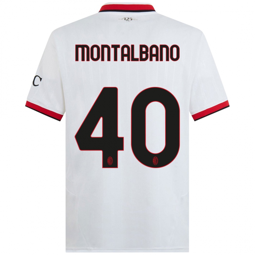 Homem Camisola Nicolo Montalbano #40 Branco Preto Vermelho Alternativa 2024/25 Camisa Brasil