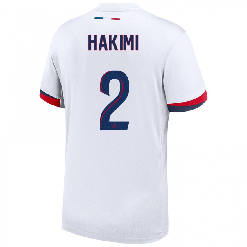 Homem Camisola Achraf Hakimi #2 Azul Branco Vermelho Alternativa 2024/25 Camisa Brasil