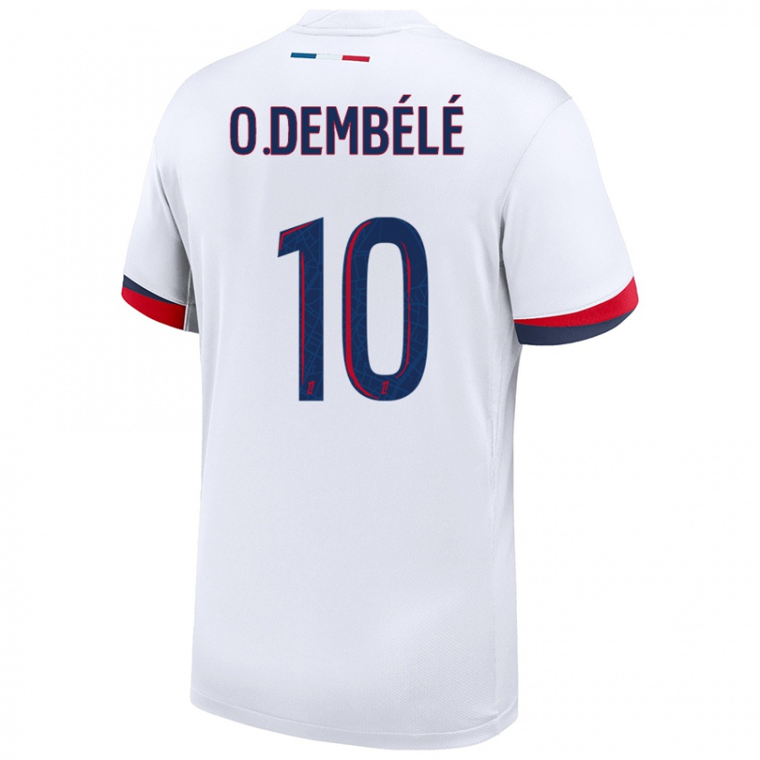 Homem Camisola Ousmane Dembele #10 Azul Branco Vermelho Alternativa 2024/25 Camisa Brasil