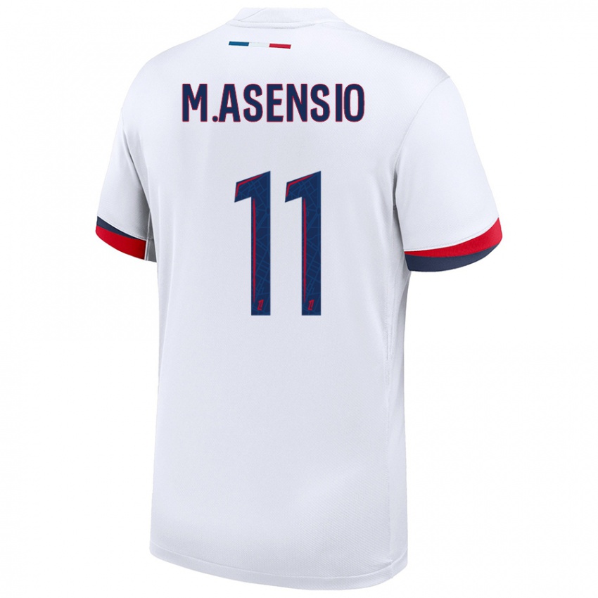 Homem Camisola Marco Asensio #11 Azul Branco Vermelho Alternativa 2024/25 Camisa Brasil