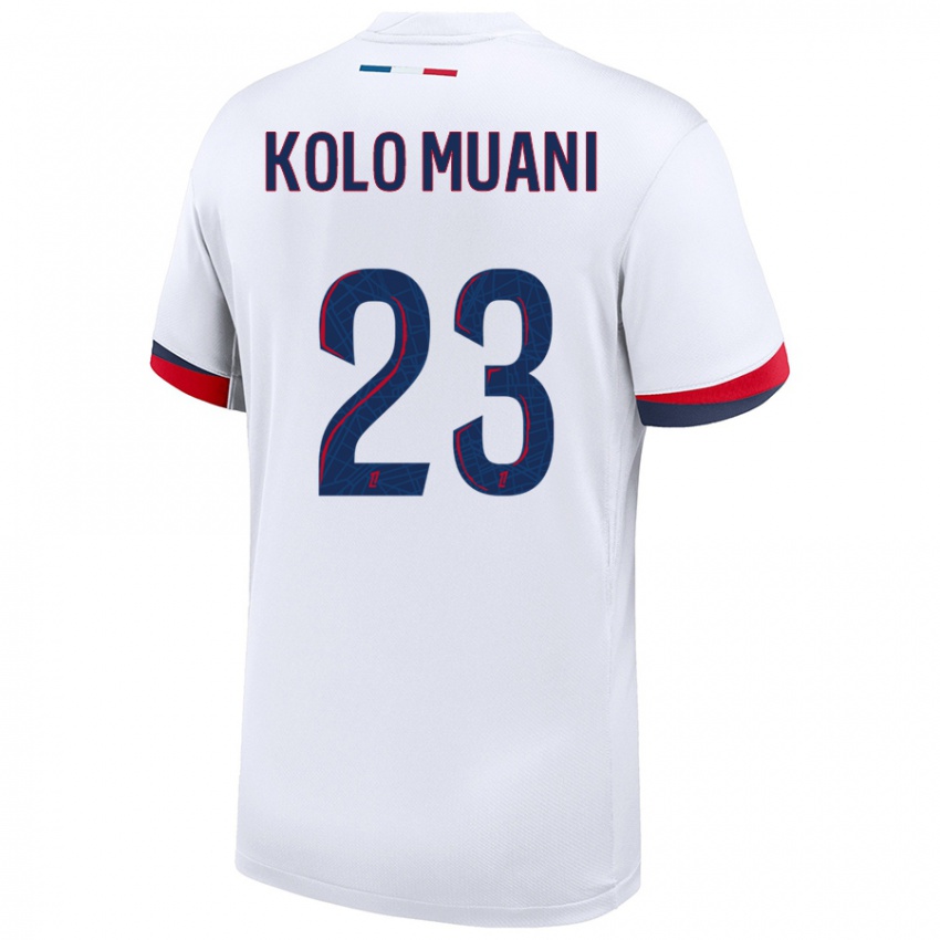 Homem Camisola Randal Kolo Muani #23 Azul Branco Vermelho Alternativa 2024/25 Camisa Brasil