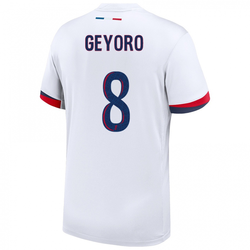 Homem Camisola Grace Geyoro #8 Azul Branco Vermelho Alternativa 2024/25 Camisa Brasil