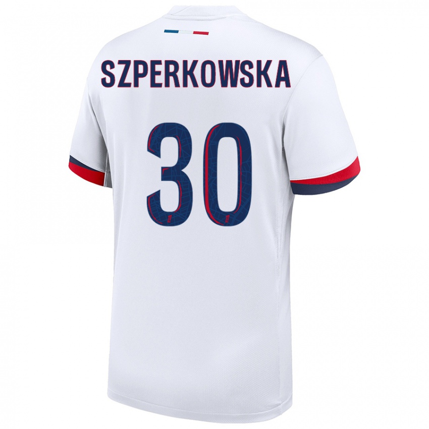 Homem Camisola Oliwia Szperkowska #30 Azul Branco Vermelho Alternativa 2024/25 Camisa Brasil