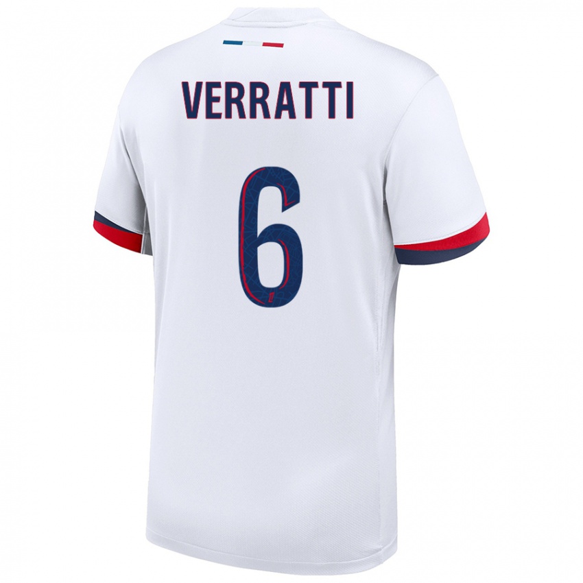 Homem Camisola Marco Verratti #6 Azul Branco Vermelho Alternativa 2024/25 Camisa Brasil