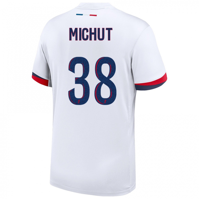 Homem Camisola Edouard Michut #38 Azul Branco Vermelho Alternativa 2024/25 Camisa Brasil