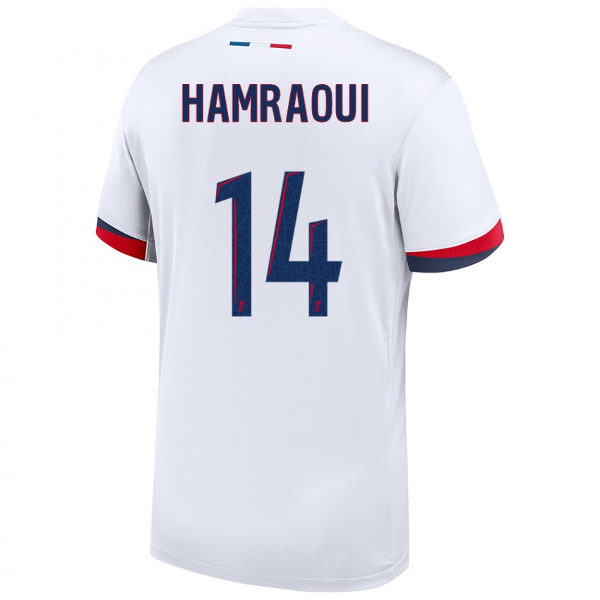 Homem Camisola Kheira Hamraoui #14 Azul Branco Vermelho Alternativa 2024/25 Camisa Brasil