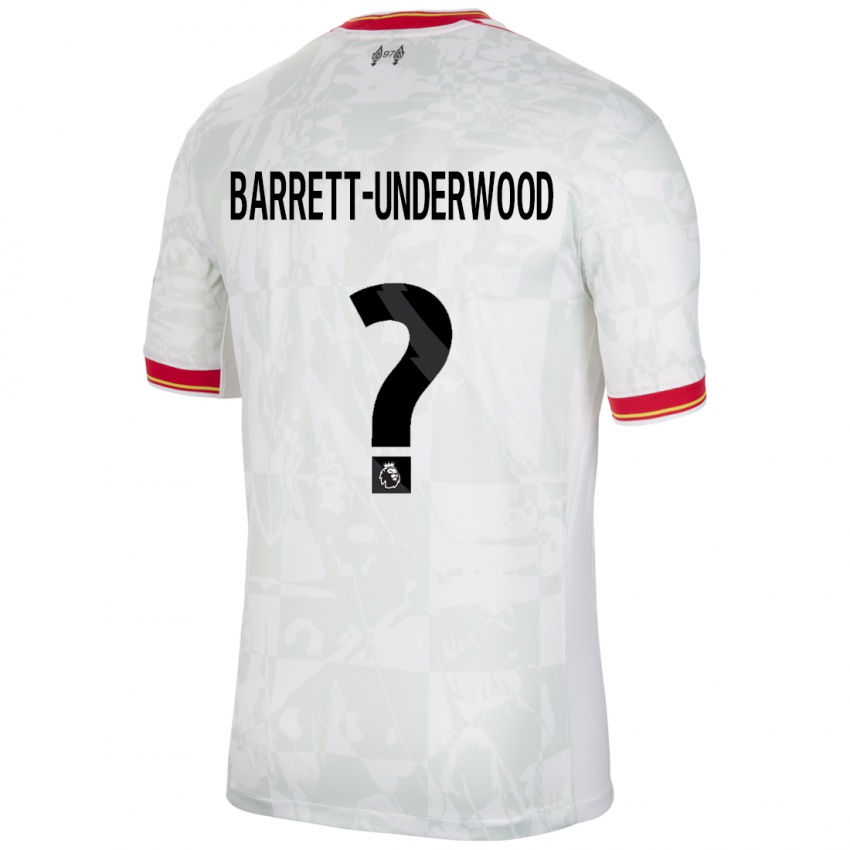 Homem Camisola Keehan Barrett-Underwood #0 Branco Vermelho Preto Terceiro 2024/25 Camisa Brasil