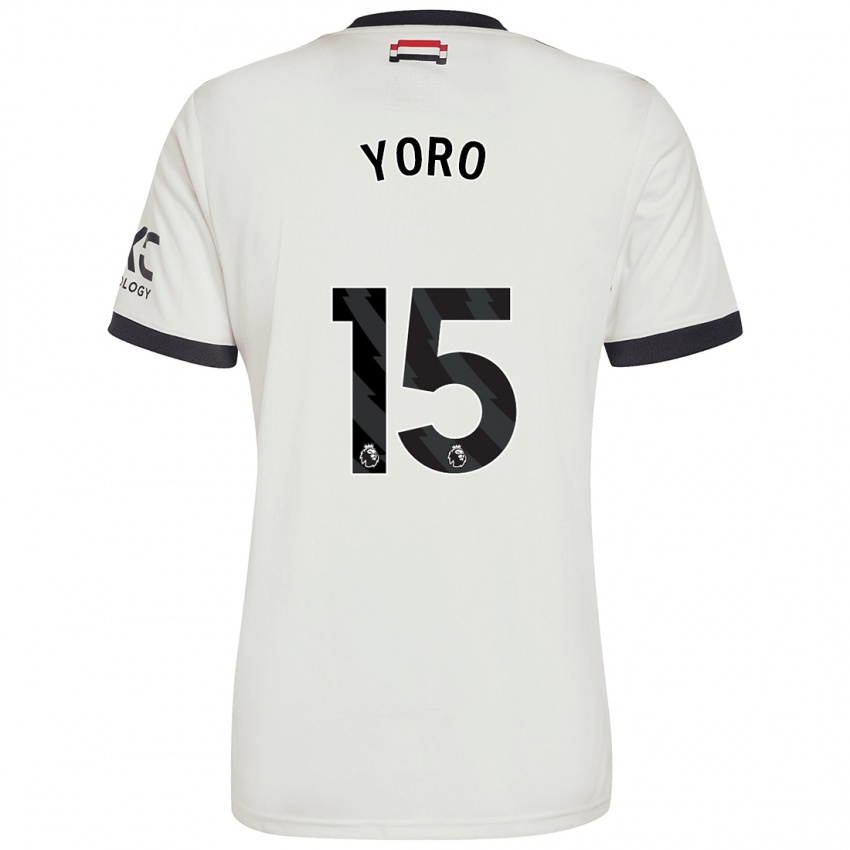 Homem Camisola Leny Yoro #15 Off White Terceiro 2024/25 Camisa Brasil