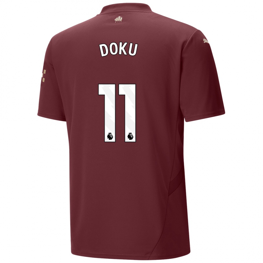 Homem Camisola Jérémy Doku #11 Marrom Terceiro 2024/25 Camisa Brasil