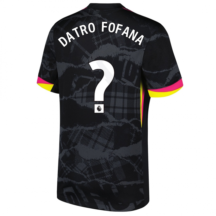 Homem Camisola David Datro Fofana #0 Rosa Preto Terceiro 2024/25 Camisa Brasil