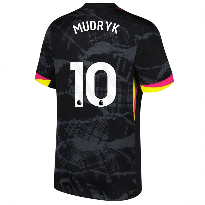 Homem Camisola Mykhaylo Mudryk #10 Rosa Preto Terceiro 2024/25 Camisa Brasil