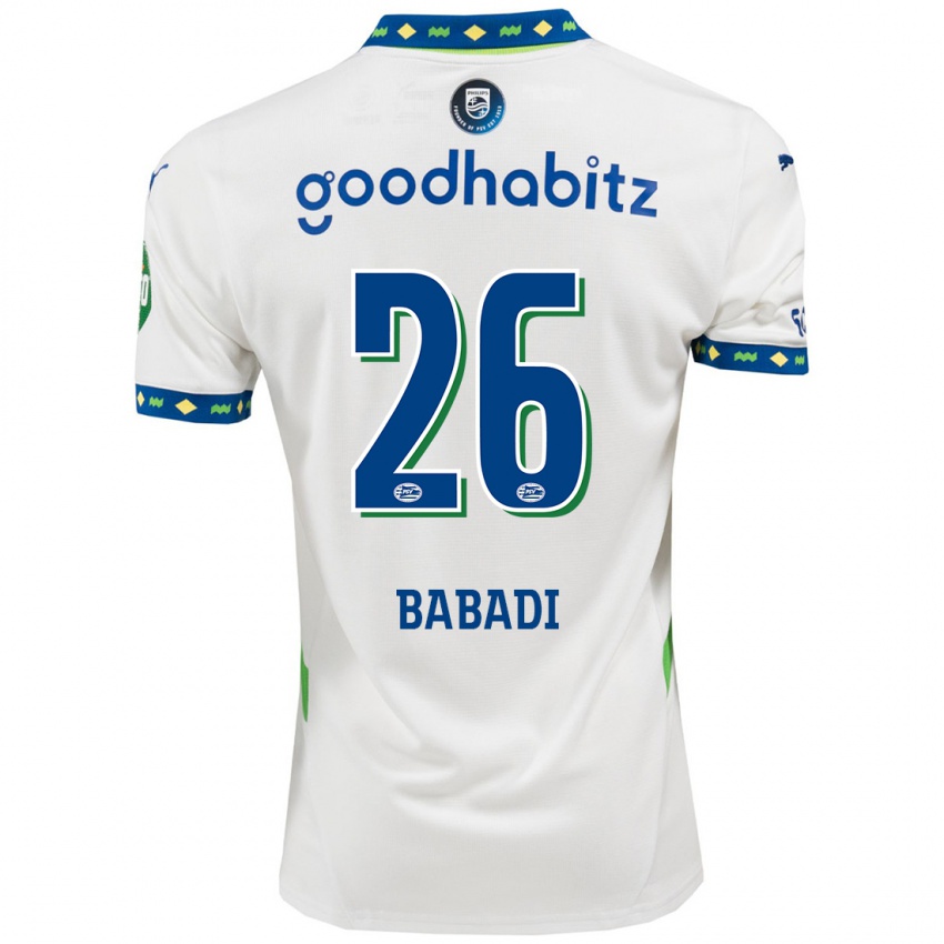 Homem Camisola Isaac Babadi #26 Branco Azul Escuro Terceiro 2024/25 Camisa Brasil