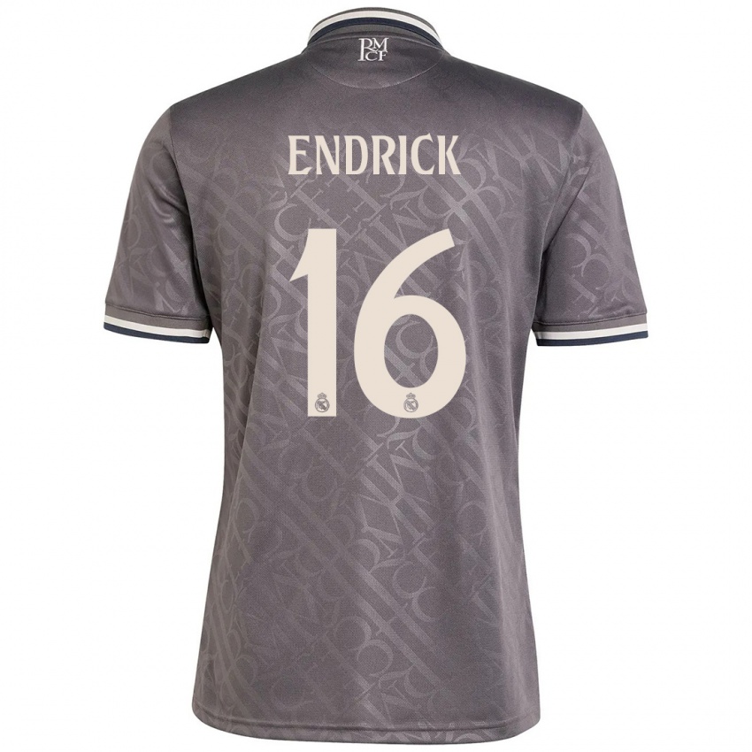 Homem Camisola Endrick #16 Carvão Terceiro 2024/25 Camisa Brasil