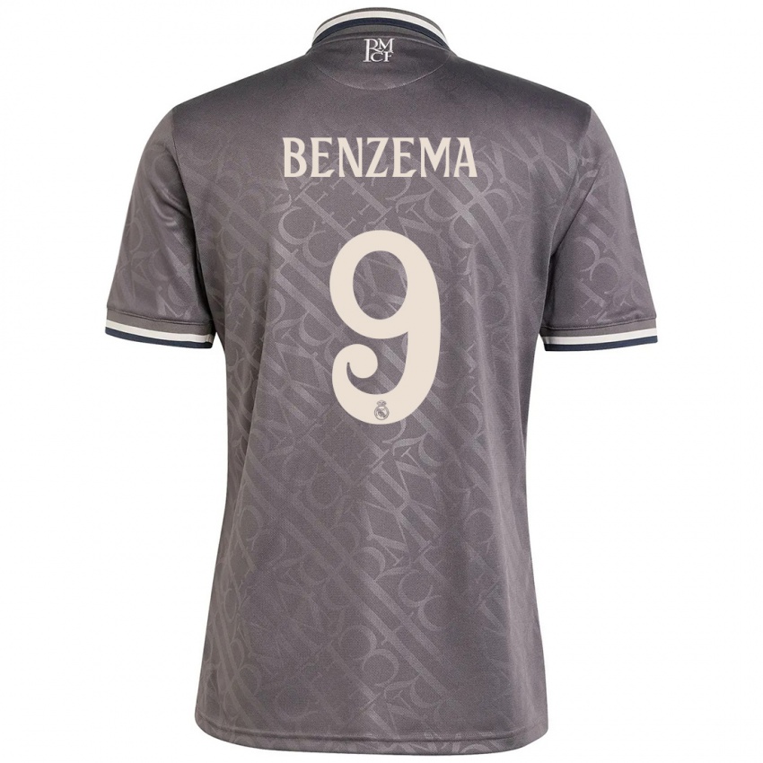 Homem Camisola Karim Benzema #9 Carvão Terceiro 2024/25 Camisa Brasil