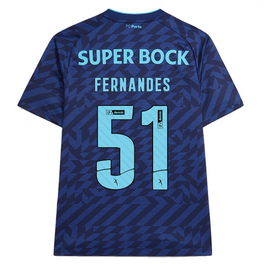 Homem Camisola Diogo Fernandes #51 Azul-Marinho Terceiro 2024/25 Camisa Brasil