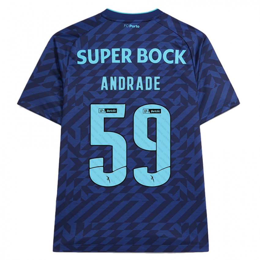 Homem Camisola Tiago Andrade #59 Azul-Marinho Terceiro 2024/25 Camisa Brasil